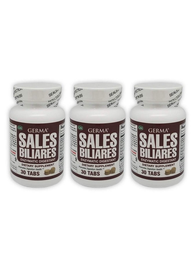 Germa Bile Salts Natural Dietary Supplement. Enzymatic Digestant. Aids In The Digenstion Of Starch Protein And Fat. 30 Tablets. Pack Of 3  - Image 2
