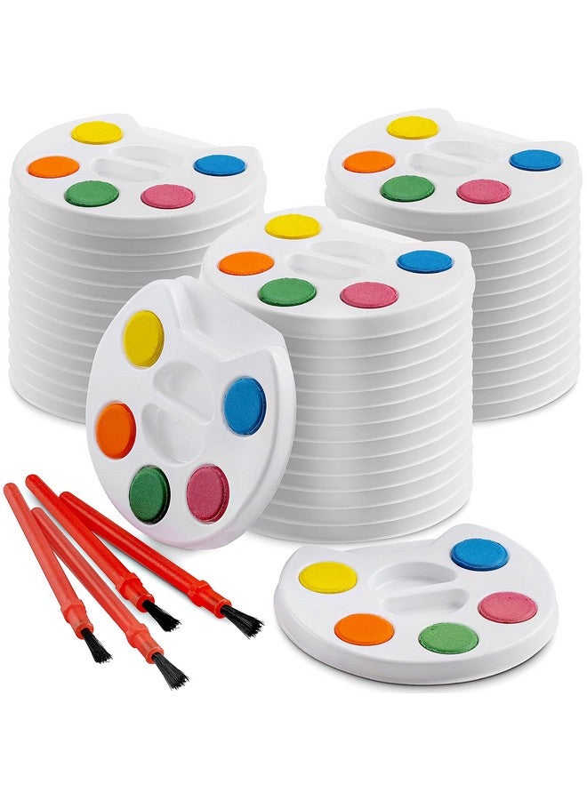 Bedwina Mini Watercolor Kids Paint Set - (Bulk Pack of 24) - 5 Watercolor Paints, Palette Tray and Painting Brush, for Art Party Favors and Paint Party Supplies - Image 1