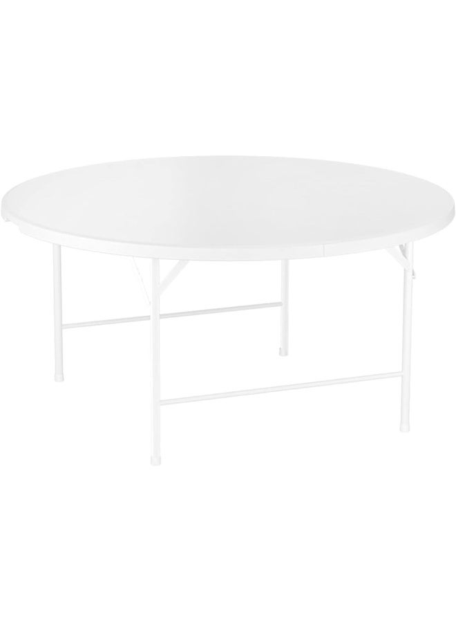 YULAN Yulan Outdoor Round Folding Table Outdoor Folding Utility Table White Commercial Banquet Picnic Tables for Outdoors Weddings Cocktail Parties Patios  - Image 3