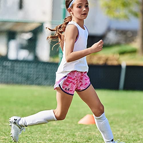 Under Armour Girls' Fly By Shorts , Black (001)/White , Large - Image 5