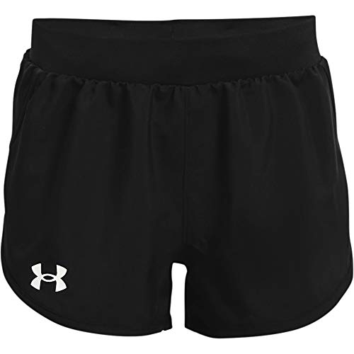 Under Armour Girls' Fly By Shorts , Black (001)/White , Large - Image 4