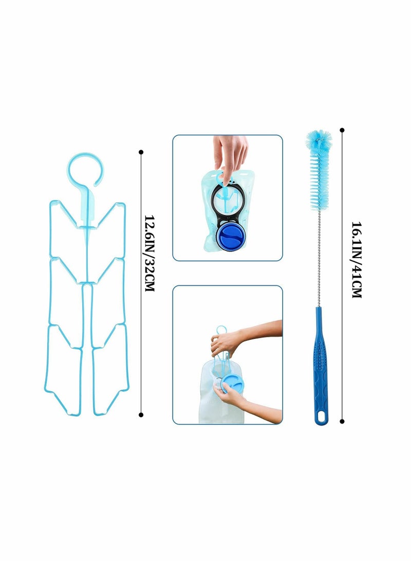 Excefore Hydration Bladder Cleaning Kit, 10 in 1 Water Bladders Cleaner Set with Flexible Long Brush for Hose, Small Bite Valve Brush, Big Brush, Collapsible Bladder Frame, Carrying Pouch - Image 4
