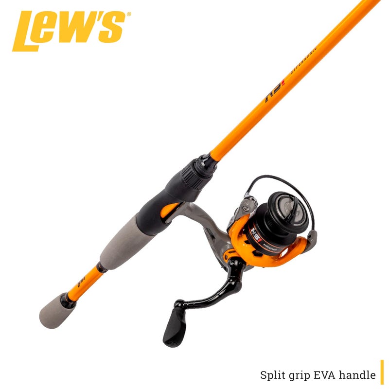 Lew's Lewâ€™s Hypersonic Spinning Reel and Fishing Rod Combo, 6-Foot Light Power Fast Action IM6 Graphite Rod, Size 200 Reel, 5.1:1 Gear Ratio, Orange/Gray - Image 5