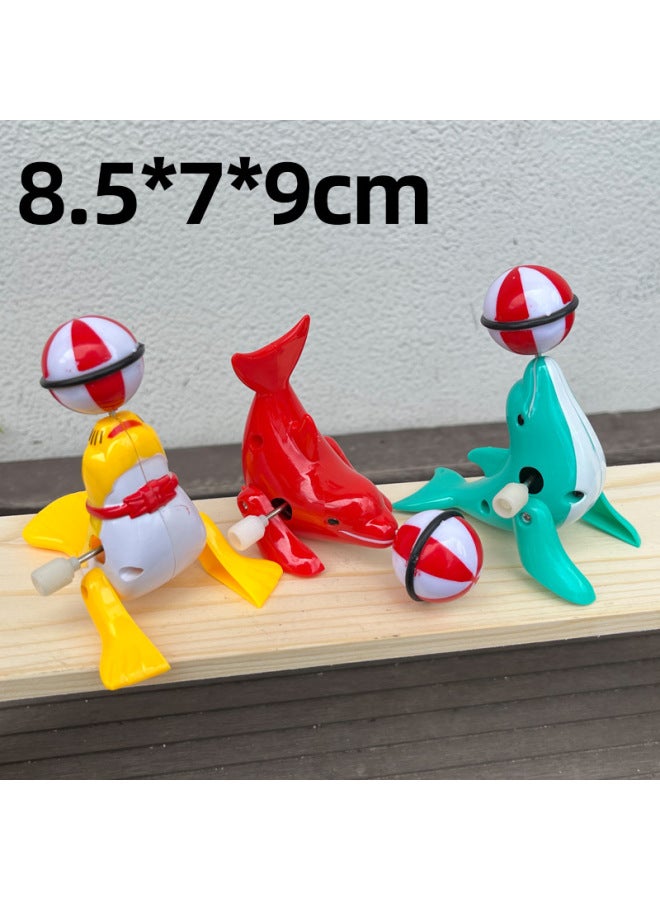 Chain Winding Toys Children Drum Toys Kindergarten Toys Jump Dinosaur Stall Night Market Supply-color:sea Lion Top Ball - Image 1
