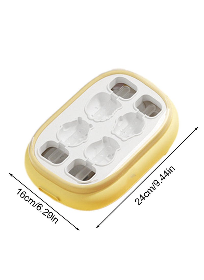 Generic - Fun Cartoon Animal Silicone Ice Cream Molds, Reusable BPA-Free Popsicle Makers with Sticks for Kids' Summer Parties, DIY Double-Deck Treats - Image 1