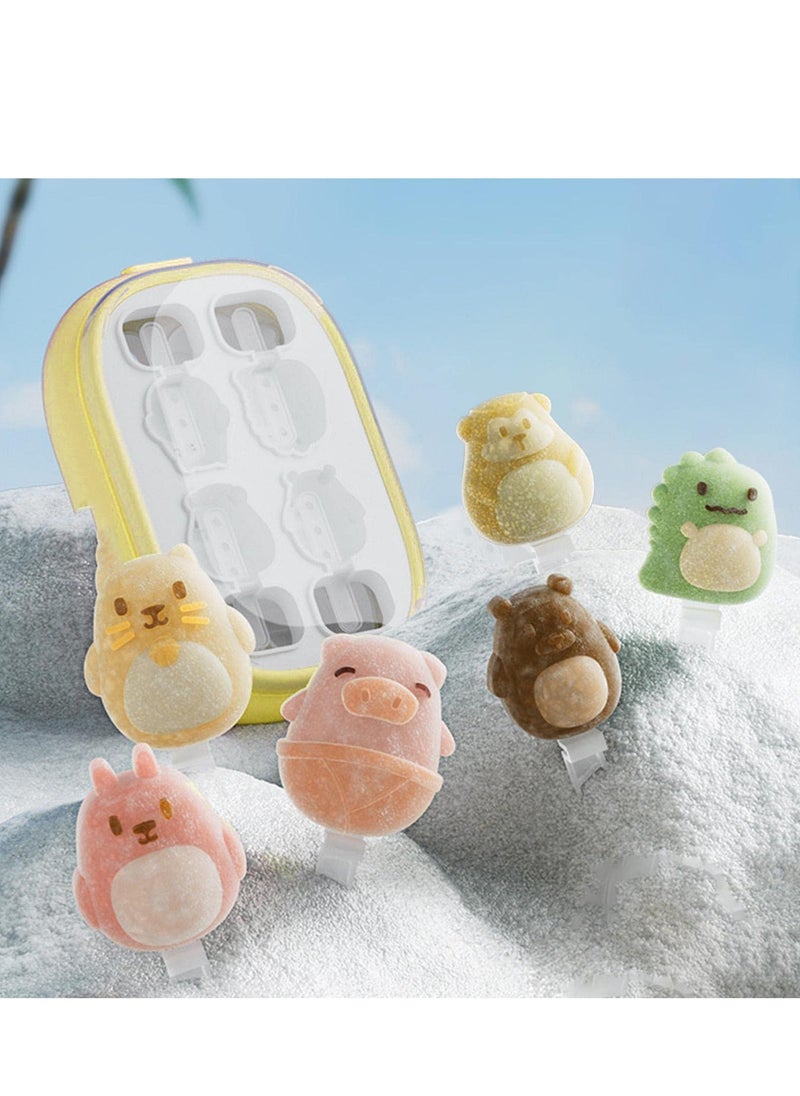 Generic - Fun Cartoon Animal Silicone Ice Cream Molds, Reusable BPA-Free Popsicle Makers with Sticks for Kids' Summer Parties, DIY Double-Deck Treats - Image 1