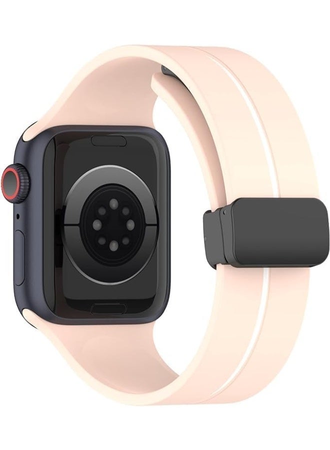 Next store Magnetic Band Compatible with Apple Watch Ultra 49mm 45mm 44mm 42mm, Soft Silicone Sport Strap Compatible with iWatch Series 8/7/6/5/4/3/2/1/9 SE - Image 4