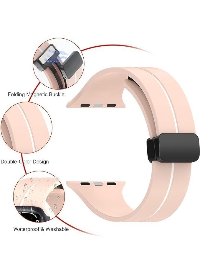 Next store Magnetic Band Compatible with Apple Watch Ultra 49mm 45mm 44mm 42mm, Soft Silicone Sport Strap Compatible with iWatch Series 8/7/6/5/4/3/2/1/9 SE - Image 3