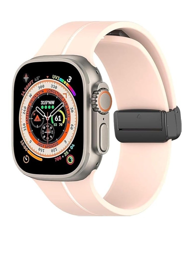 Next store Magnetic Band Compatible with Apple Watch Ultra 49mm 45mm 44mm 42mm, Soft Silicone Sport Strap Compatible with iWatch Series 8/7/6/5/4/3/2/1/9 SE - Image 1