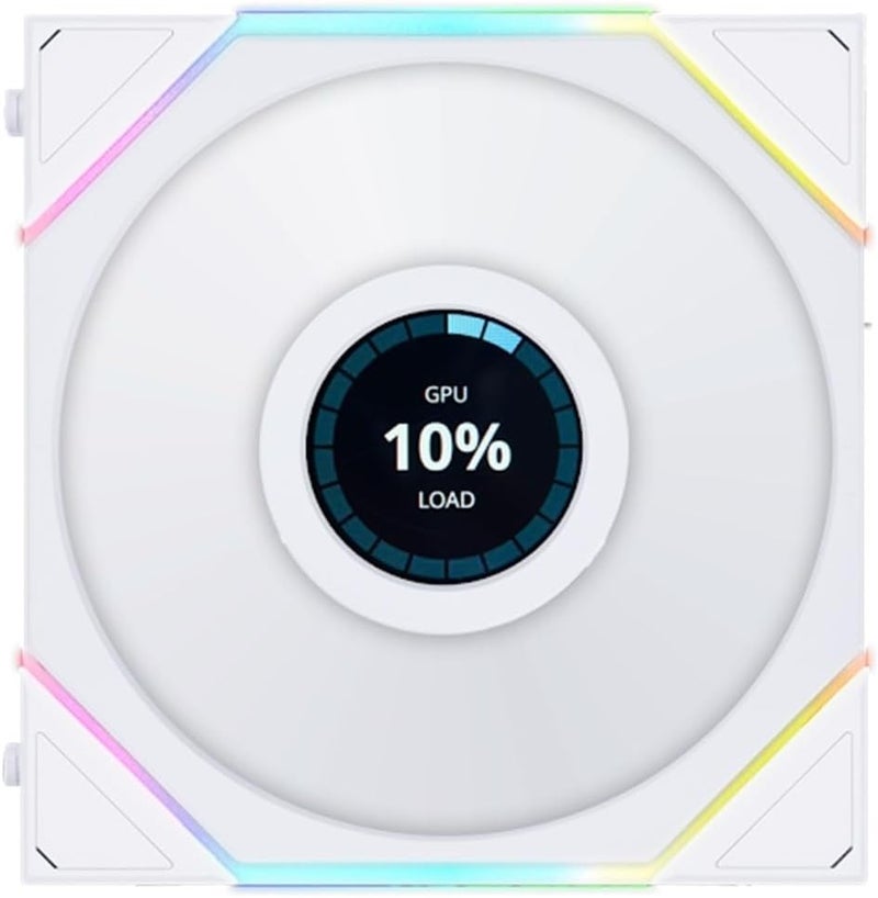 ليان لي مروحة ليان لي UNI Fan TL LCD 120 - شاشة LCD 1.6 بوصة مع مروحة ARGB مرآة اللانهاية - تدعم MP4 / GIF / JPG / PNG - محمل FDB - نمط سلسلة ديزي - حزمة ثلاثية - مع وحدة تحكم - أبيض - Image 2