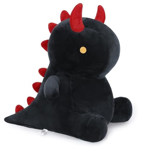 Ditucu Cute Dinosaur Plush Halloween Dino Stuffed Animals Plushies Toys Super Soft Dolls Birthday Gifts for Kids Girls Boys Black 12 inch - Image 1