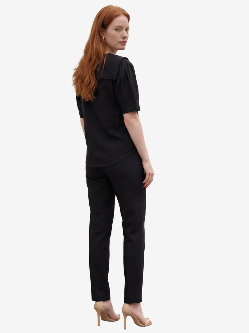MY FASHION Black MY FASHION Shawl Collar Buttoned Two-Piece Coord Set for Women | Best Price UAE