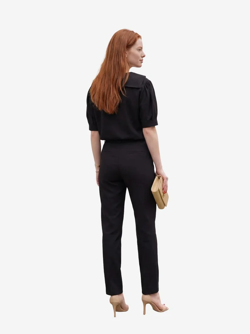MY FASHION Black MY FASHION Shawl Collar Buttoned Two-Piece Coord Set for Women | Best Price UAE