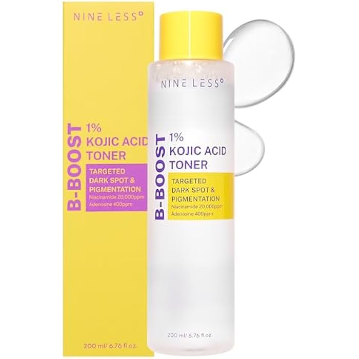 NINELESS B-Boost 1% Kojic Acid Toner with 2% Niacinamide for Dark Spot Correction - Korean Skincare for All Skin Types - Formula with Adenosine & Probiotics - 6.76 fl. oz. - Image 1