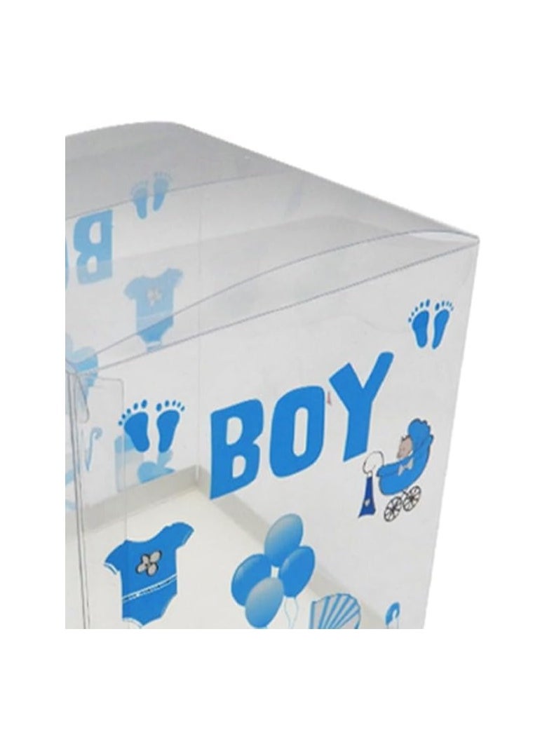 Transparent PVC Box Set 12pcs In Pkt Pink & Blue Colors Perfect for Organizing Gift Packaging and Storage Stylish and Versatile Containers for Home Office and Events (Transparent)