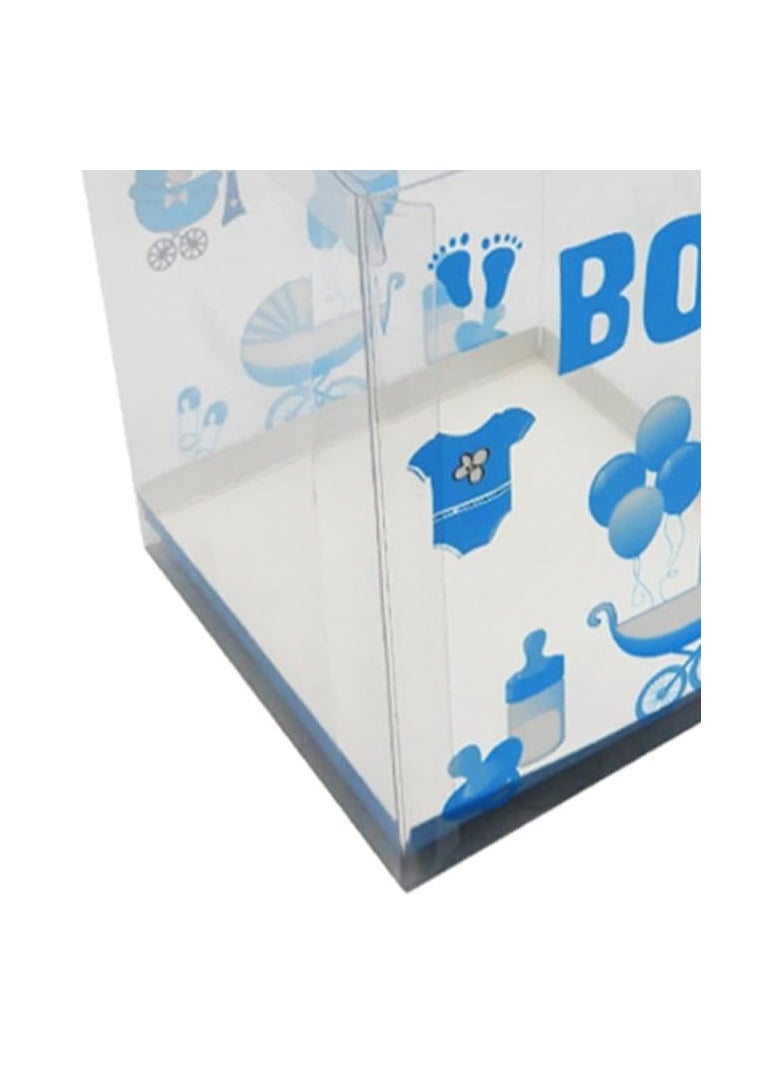Transparent PVC Box Set 12pcs In Pkt Pink & Blue Colors Perfect for Organizing Gift Packaging and Storage Stylish and Versatile Containers for Home Office and Events (Transparent)