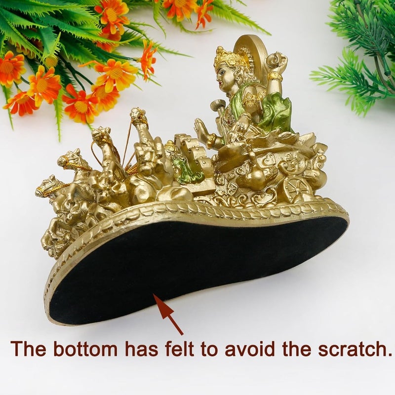 Hindu God Lord Surya Statue - India Home Temple Mandir Puja Idol Pooja Item Indian Diwali Decor Murti Staue Religious Meditation Yoga Room Altar Decoration Handicraft Figurine - Image 5