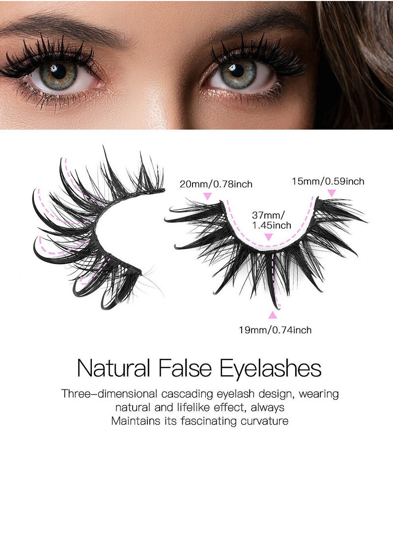 FLYROAD 7 Pairs Voluminous False Eyelashes | 0.05mm Black Band Fox Eye Design | 3D Cross-Layered Fluffy Lashes  - Image 5
