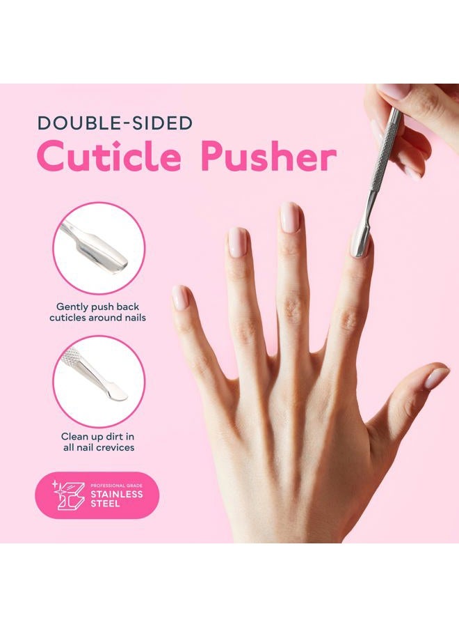 SUNUV 4PCS Cuticle Nippers, Cuticle Pusher with Nail File and Buffer Set, Cuticle Remover with Cuticle Trimmer, Cuticle Cutter, Professional Stainless Steel Durable Pedicure Manicure Nail Care Tools - Image 5