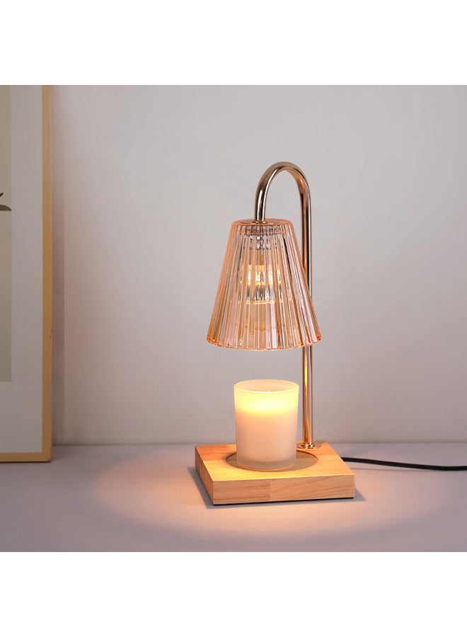 Adjustable Height Aromatherapy Lamp Melting Candle Lamp Timer Dimming Table Home Atmosphere-Specifications:European Standard Version-220V-Size:Walnut Base + Eight-petal Lotus + Dimmer Switch  - Image 4
