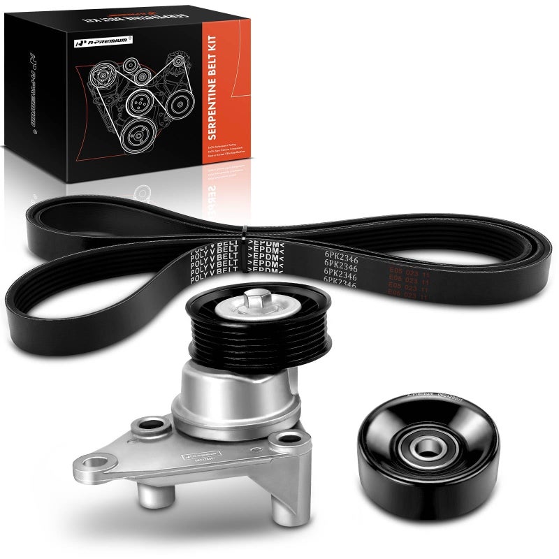 طقم سير محرك APremium مع مشد ودوار متوافق مع سيارات شيفروليه وجي إم سي وكاديلاك 1999-2002 سيلفرادو سوبربان سييرا يوكون XL 1500 2500 تاهو إسكاليد EXT والمزيد