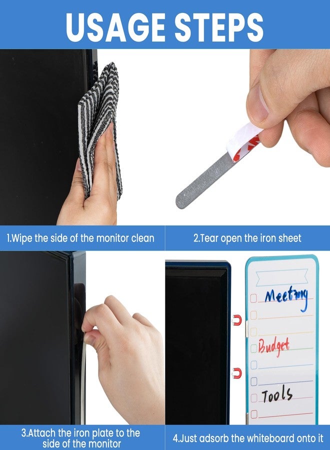 Umbrotiger Magnetic Monitor Memo Board Set - Dry Erase Note Board for Computer Screens, Space Saving Includes 3 Markers & Eraser, Reusable to-Do List Organizer for Home Office & Kitchen - Image 3