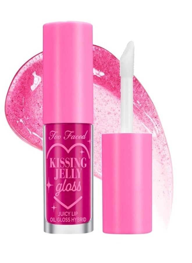 Too FacedCosmetics - Too Faced Kissing Jelly Non-Sticky Lip Oil Gloss Raspberry - Electric Fuschia 4.50ml - Image 1