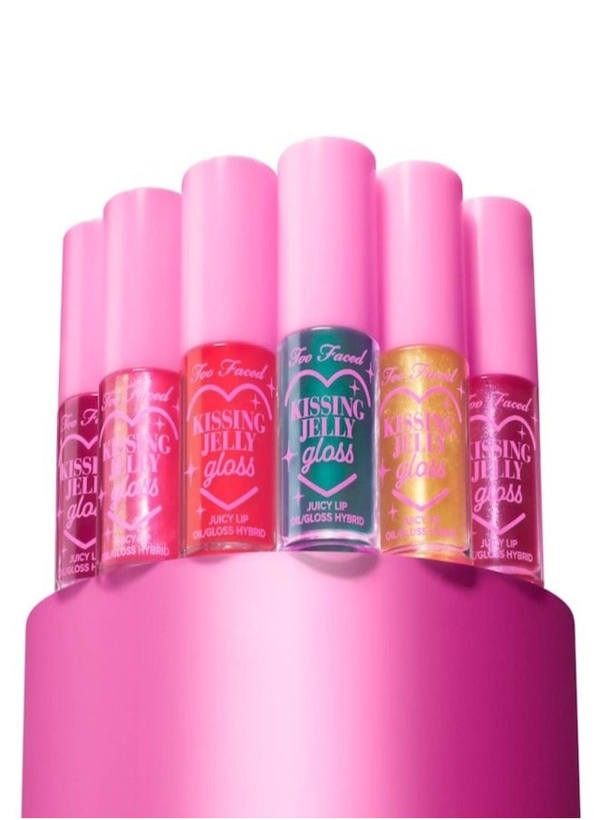 Too FacedCosmetics - Too Faced Kissing Jelly Non-Sticky Lip Oil Gloss Raspberry - Electric Fuschia 4.50ml - Image 1