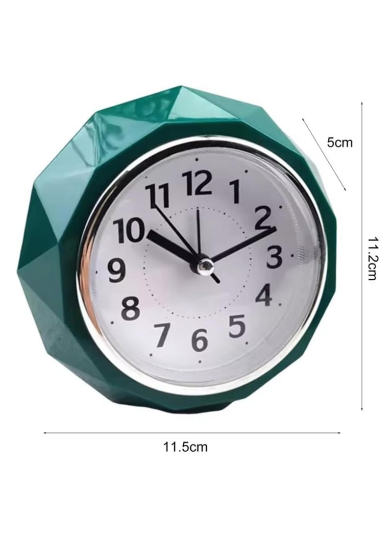 Rubik - Alarm Clock LED Light, Silent Non-Ticking Quartz Analog Clock Diamond Cut Texture for Desk Table Bedrooms Bedside (Black) - Image 1