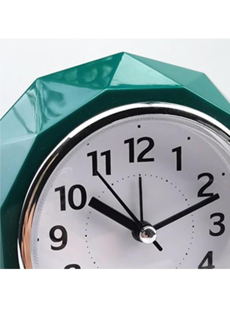 Rubik - Alarm Clock LED Light, Silent Non-Ticking Quartz Analog Clock Diamond Cut Texture for Desk Table Bedrooms Bedside (Black) - Image 1