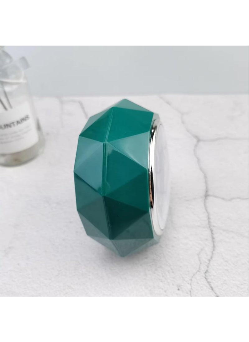 Rubik - Alarm Clock LED Light, Silent Non-Ticking Quartz Analog Clock Diamond Cut Texture for Desk Table Bedrooms Bedside (Black) - Image 1