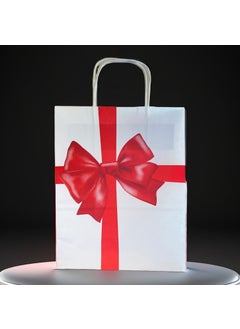 25X12X31 Twist Handle Bow Patterned Kraft Bag - Bag 25 Pieces