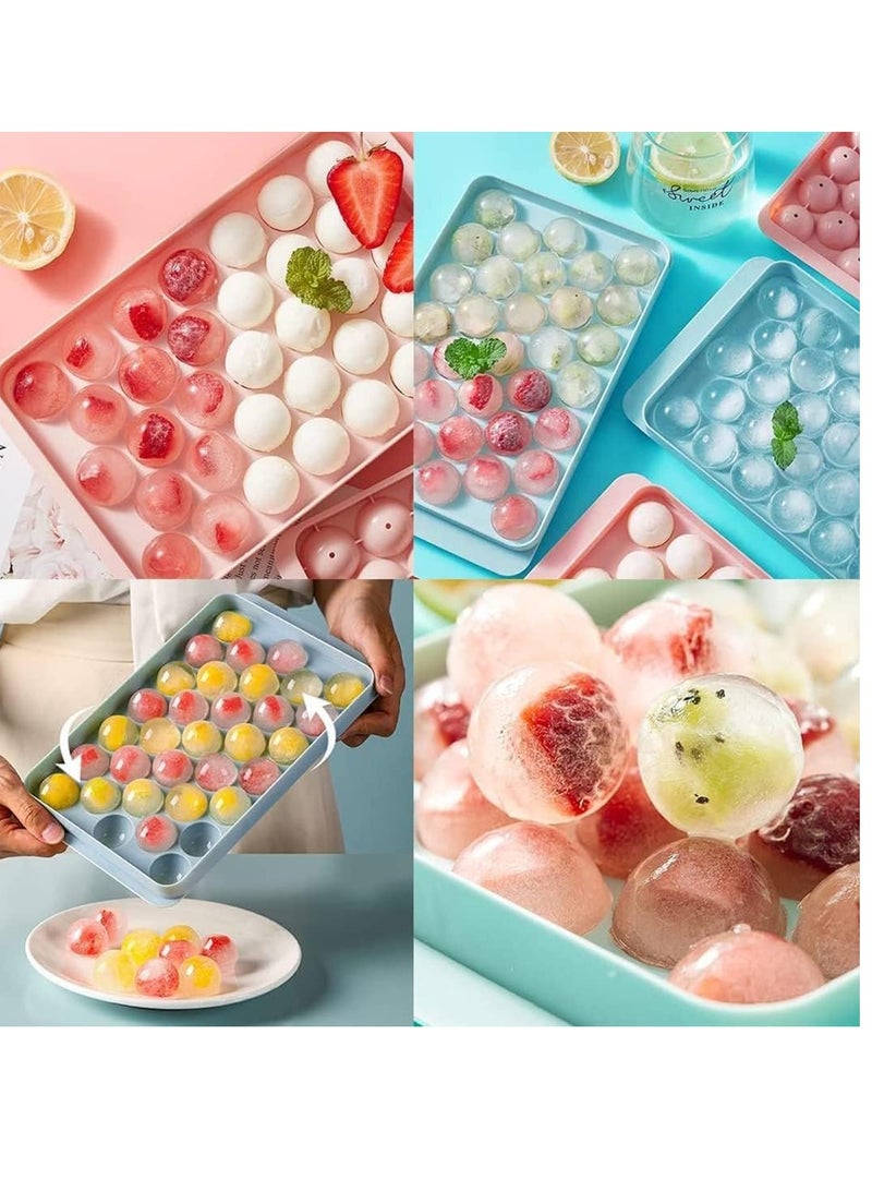 Bukela Ice Cube Tray for Freezer with Lid, Round Ice Cube Mold, Small Circle Ice Cube Tray Making Sphere Ice Chilling Cocktail Tea Coffee (One Ice Tray) - Image 5