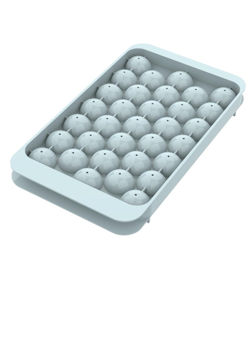 Bukela Ice Cube Tray for Freezer with Lid, Round Ice Cube Mold, Small Circle Ice Cube Tray Making Sphere Ice Chilling Cocktail Tea Coffee (One Ice Tray) - Image 2