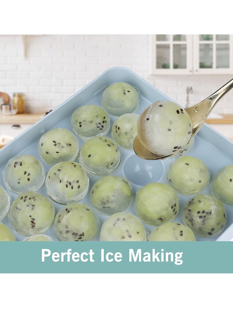 Bukela Ice Cube Tray for Freezer with Lid, Round Ice Cube Mold, Small Circle Ice Cube Tray Making Sphere Ice Chilling Cocktail Tea Coffee (One Ice Tray) - Image 4