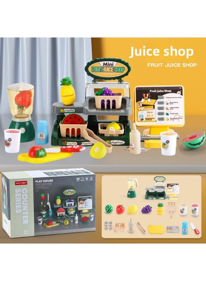 Children's Simulation Ice Cream Pizza Hamburger Juicer Cash Register Coffee Machine Supermarket Shopping Play Toys-Color:3-in -1 Pizza Table (window Box) 2283  - Image 5