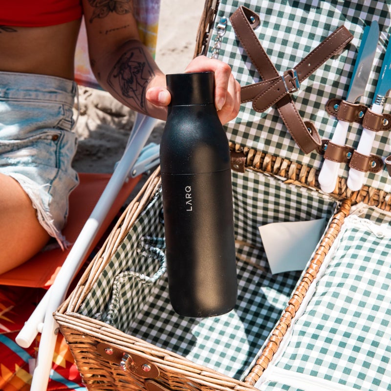 LARQ Bottle Twist Top 25 oz - Insulated Stainless Steel Water Bottle | BPA Free | Reusable Water Bottle for Camping, Office, and Travel | Keep Drinks Cold and Hot, Obsidian Black - Image 4