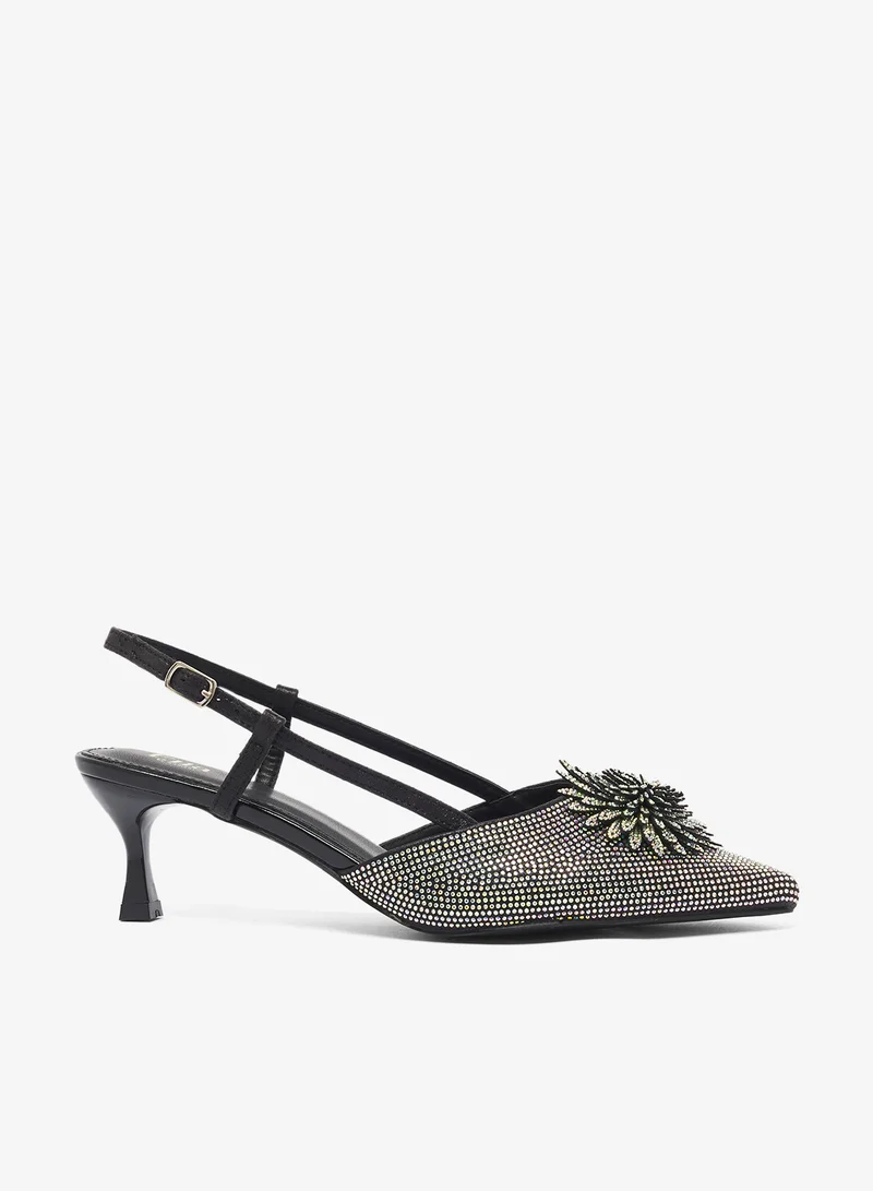 Ella Limited Edition Diamante Pointed Sling Back Classic Pumps