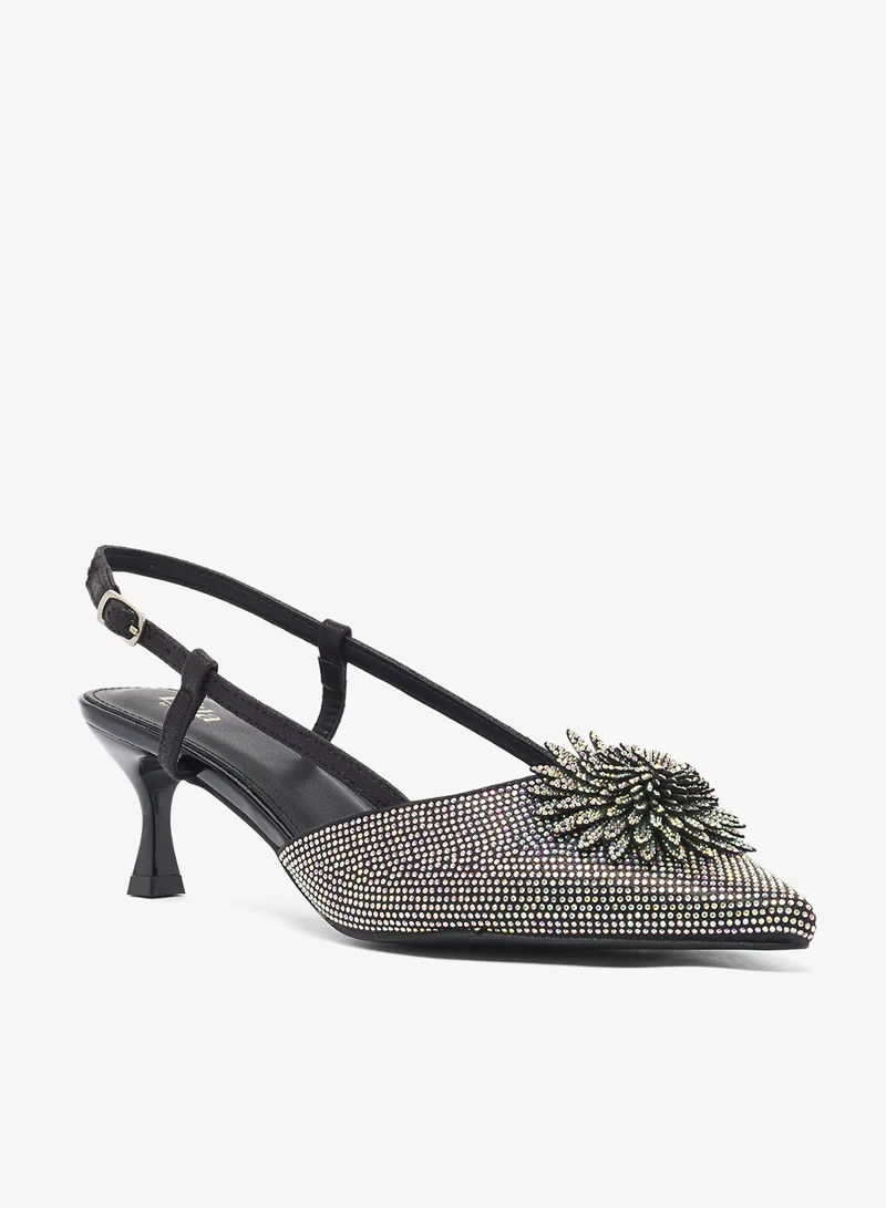 Ella Limited Edition Diamante Pointed Sling Back Classic Pumps