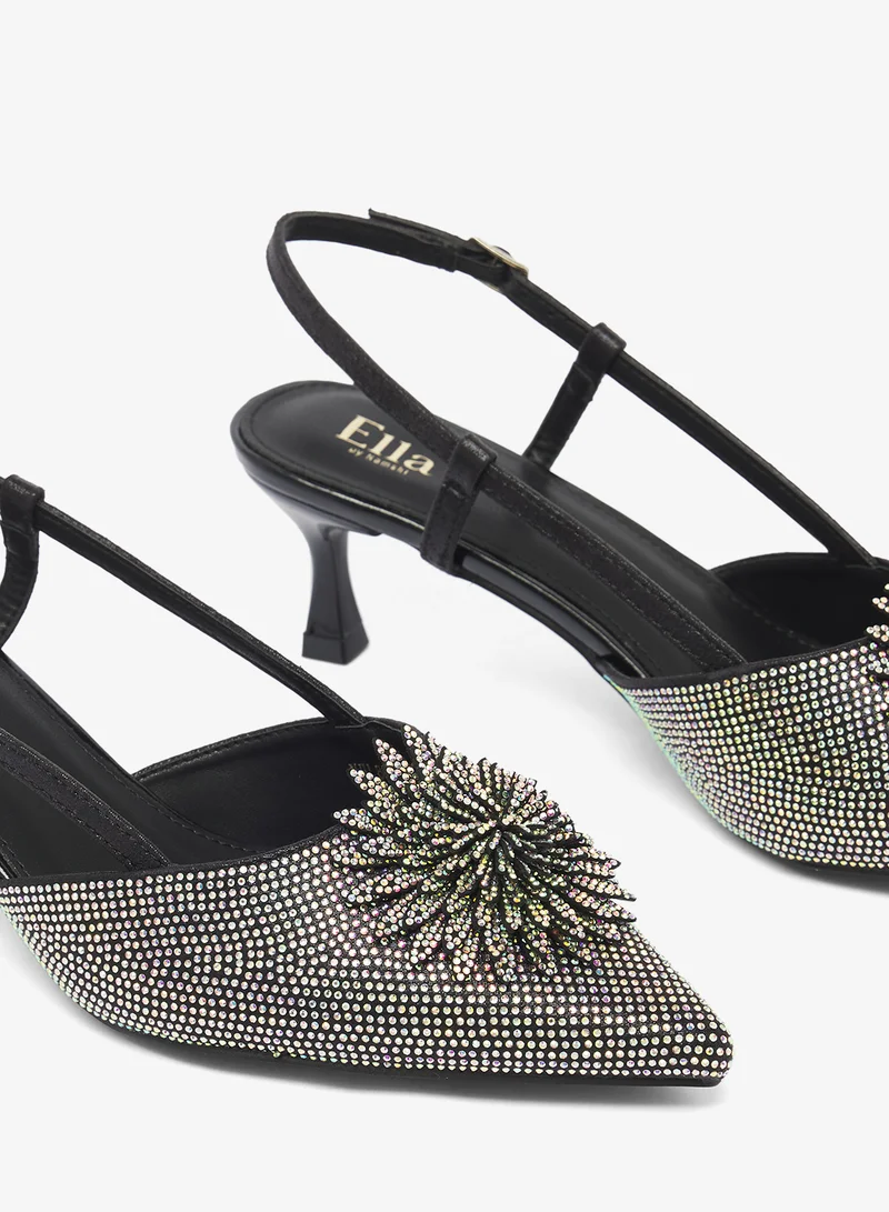 Ella Limited Edition Diamante Pointed Sling Back Classic Pumps