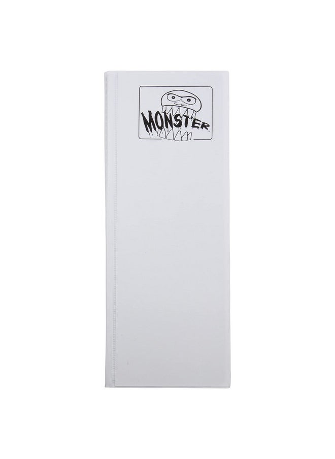Monster Protectors - Monster Tower Binder 20 Side Loading Padded Pages That Hold 320 Cards Compatible With Yugioh Magic The Gathering & Pokemon Unique Trading Card Album With 8 Pocket(2 X 4)Configuration Matte White - Image 1