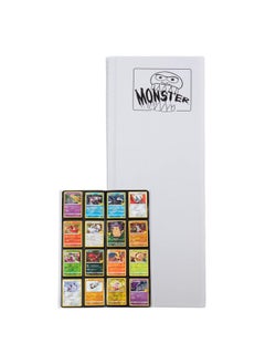 Monster Protectors Monster Tower Binder 20 Side Loading Padded Pages That Hold 320 Cards Compatible With Yugioh Magic The Gathering & Pokemon Unique Trading Card Album With 8 Pocket(2 X 4)Configuration Matte White  - Image 2
