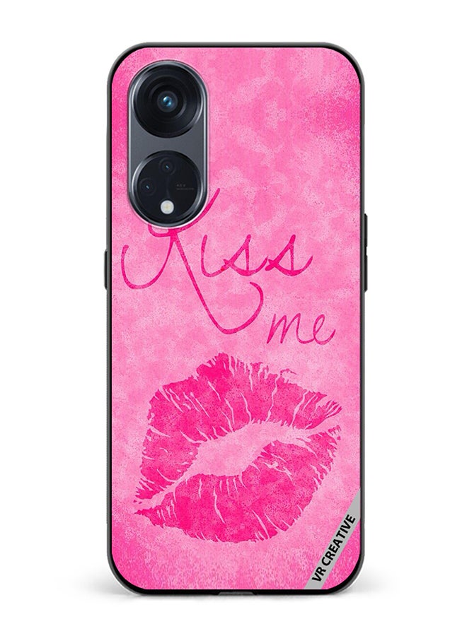 VR CREATIVE Protective Case Cover For Oppo Reno8 T 5G Kiss me Pink Design Multicolour - Image 1