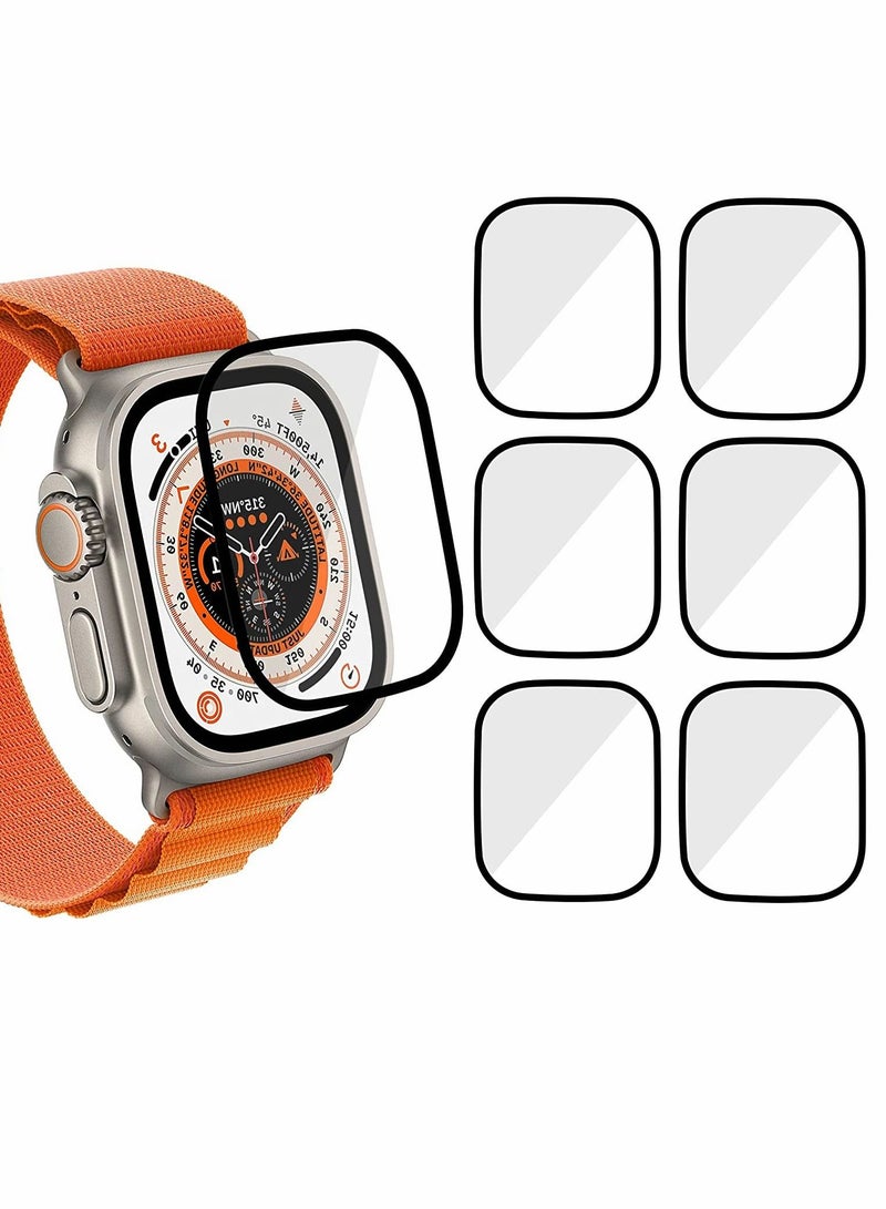SYOSI Tempered Glass Screen Protector for Apple Watch Ultra 6 Pack Anti scratch screen protector Full Coverage Waterproof Bubble Free HD 9H Clear Film for Apple Watch Ultra Screen Protector Accessories - Image 1