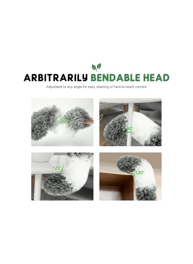 erorex Telescopic Dusting Duster 2-Pack - Off-White Complete Set (2.8m) + Off-White Replacement Heads,Static dusting tool for ceiling fans, high walls, cars, furniture and tight spaces, Home Kitc - Image 3