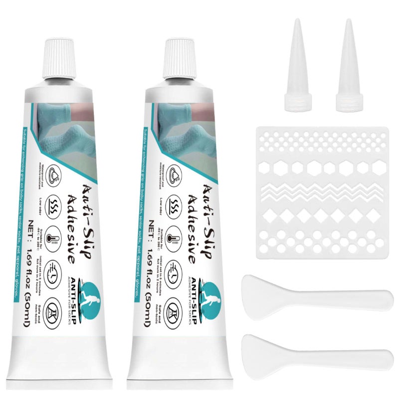 EIGTWEN Sock Stop, 100ml Sock Stop Non Slip Glue Clear, Waterproof Fabric Paint, Hangers, Carpets, Bathroom Mats, Non-Slip Glue is Latex-Free and Water-Based, Odorless and Washable - Image 1