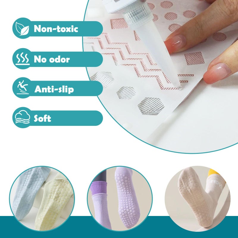 EIGTWEN Sock Stop, 100ml Sock Stop Non Slip Glue Clear, Waterproof Fabric Paint, Hangers, Carpets, Bathroom Mats, Non-Slip Glue is Latex-Free and Water-Based, Odorless and Washable - Image 2
