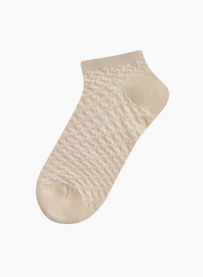 Flora Bella By Shoexpress Textured Ankle Length Socks - Set of 5