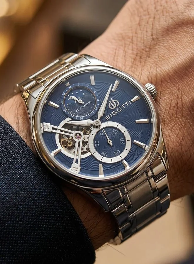 Bigotti Milano Bigotti - Raffinato Men Watch | Stainless SteelSteel Case | Analog | Round Dial | Mineral Glass | Automatic | Water Resistant 50 Meters