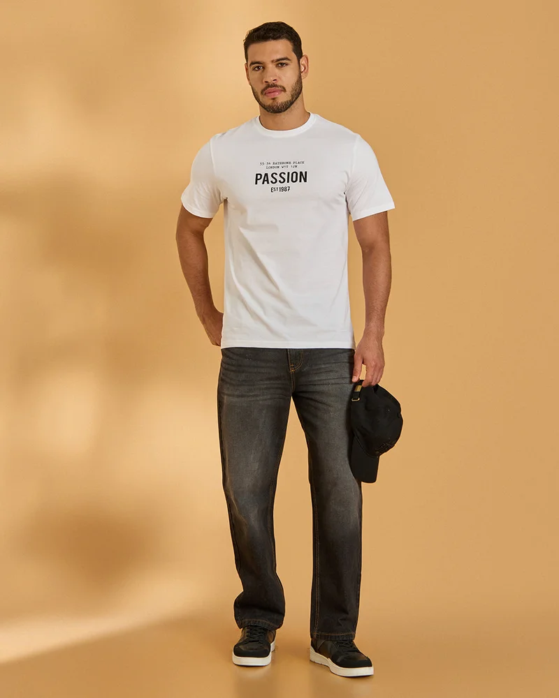 Redtag Men Grey Straight Fit Denim Jeans